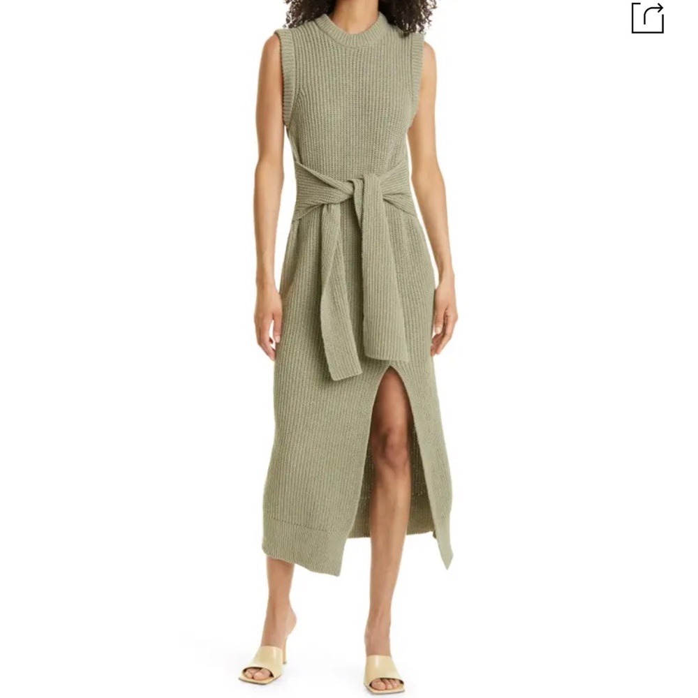 Jonathan Simkhai - NEW Jenae Ribbed Knit Tank Dress Sage